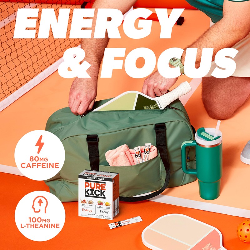 PURE KICK Energy and Focus Singles To Go Drink Mix