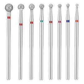 8 Pcs Diamond Nail Drill Bits Set, 3/32" Cuticle Clean Nail Bit for Electric Nails File Machine Professional Nails File Gel Polishing Head Acrylic Manicure Pedicure Cuticle Drill Tools for Women