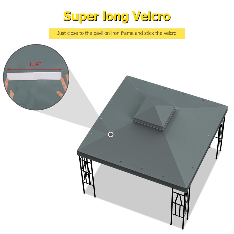9.8'x9.8' Replacement Canopy Top Cover Only for Gazebo, Double Tiered