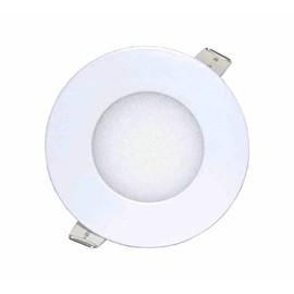 LOWENERGIE 3w LED Round Ceiling Panel Light White Recessed Down Lighting, 85mm Dia, 25w Halogen Equivalent (4000K Warm White)