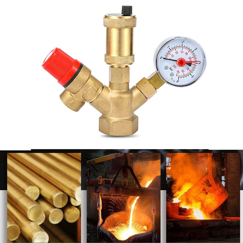DN25 Brass Boiler Valve, 3-6Bar Adjustable Relief Valve Pressure Regulator