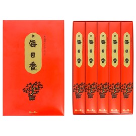 Shin Mainichi Incense, Long Size, 5 Pack, Approx. 3.2 oz (90 g) x 5, Incense, Made in Japan