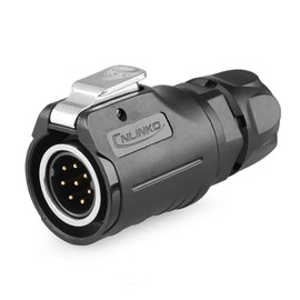 CNLINKO LP-16 8 PIN Industrial Waterproof Connector, IP68 Circular Connector, PBT Plastic Shell Quick Plug Aviation Connector M16 Male Plug and Female Plug (8 Pin）