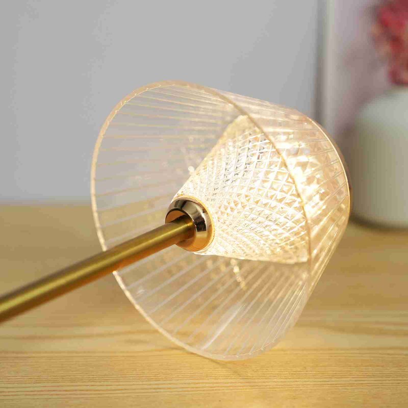 LED Crystal Table Lamp Bedroom Study Room Rechargeable Night Lamp