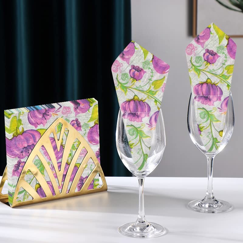 60 Pack 6.5 x 6.5 Inches Floral Paper Napkins for