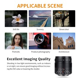 7artisans 55mm F1.4 Mark II APS-C Manual Focus Lens Large Aperture Mirrorless Cameras Lens for Sony E-Mount Cameras Such as Sony NEX-6R NEX-7 A3000 A5000 A5100 A6000 A6300 A6500