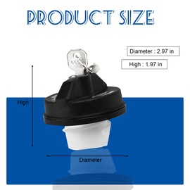Ladnum Locking Gas Cap, Locking Gas Cap Replacement Part 5278655AB, Compatible with Jeep Wrangler JK TJ, Caravan, Charger, Grand Cherokee, Patriot and Dodge Ram 1500 2500, Durango