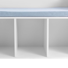 ERAAND Kids Bookshelf with Reading Nook,4-Cube Toddler Bookshelf with Soft Grey Cushion for Bedrooms, Classrooms, Living Rooms, 40.16 X 11.42 X 23.03in, White