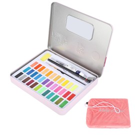 Water Color Paint 36 Bright Colors Quick Drying High Transparency Watercolor Paint Set with Pen Sponge Paper for Art