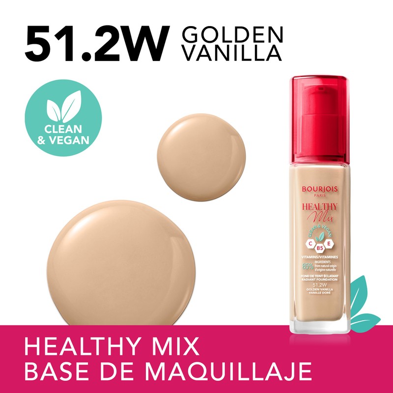 Bourjois Healthy Mix Clean Vegan Foundation No. 51.2 Golden Vanilla