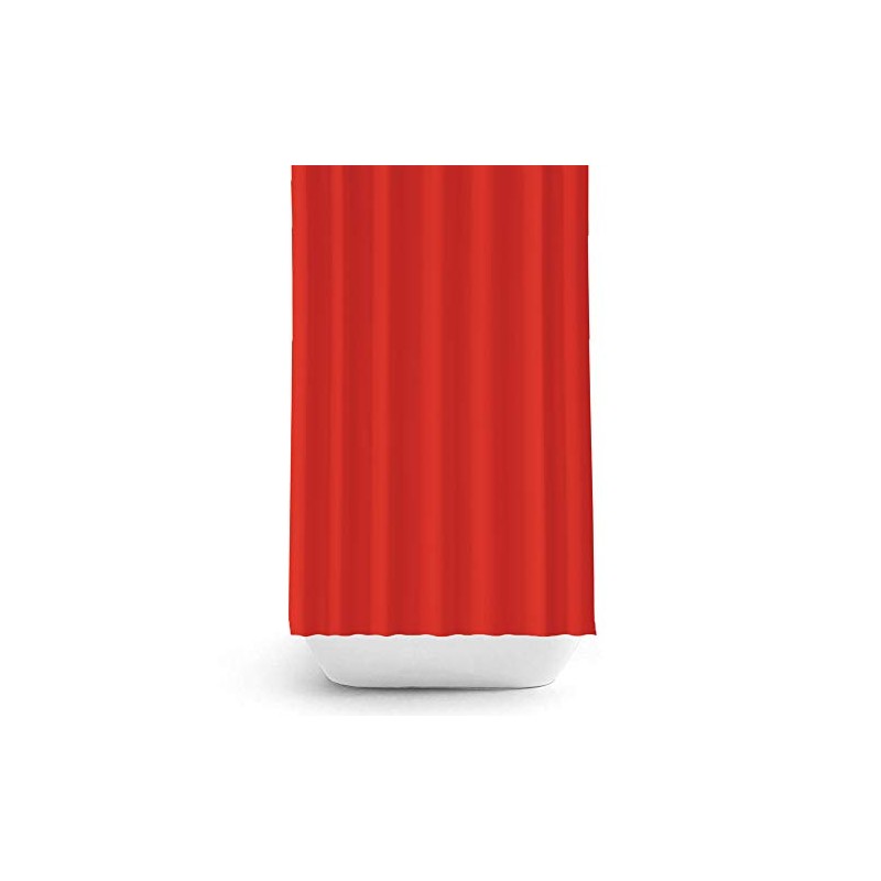 Tropik Home Narrow Width, Extra Long Red Bathroom Fabric Shower