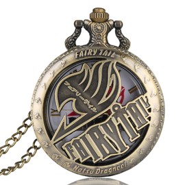 CokinkiDs Vintage Animate Fairy Tail Pattern Pocket Watch Hollow Natus Dragneel Half Hunter Necklace Pendant Fob Watches Xmas Gift