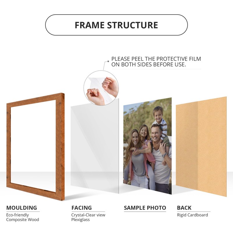 wallsthatspeak 10x30 Light Walnut Rustic Pine Picture Frame for Puzzles