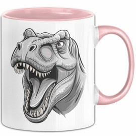 Dinosaurier Tier Tasse Geschenk Lustige Geschenkidee Spruch (Rosa)
