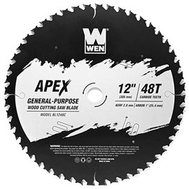 WEN BL1248C Apex 12-Inch 48-Tooth Carbide-Tipped General-Purpose Industrial-Grade Woodworking Saw Blade with Cool-Cut Coating