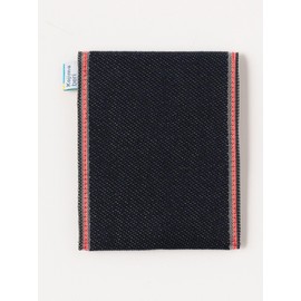 Beams Japan Small Items, Takada Textile x BEAMS Japan Bespoke Folding Logo Card & Coin Wallet Denim RED