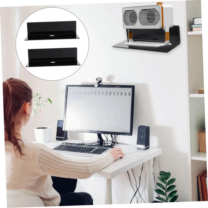 Alipis Speaker Storage Bracket Set Acrylic Wall Shelf for Home