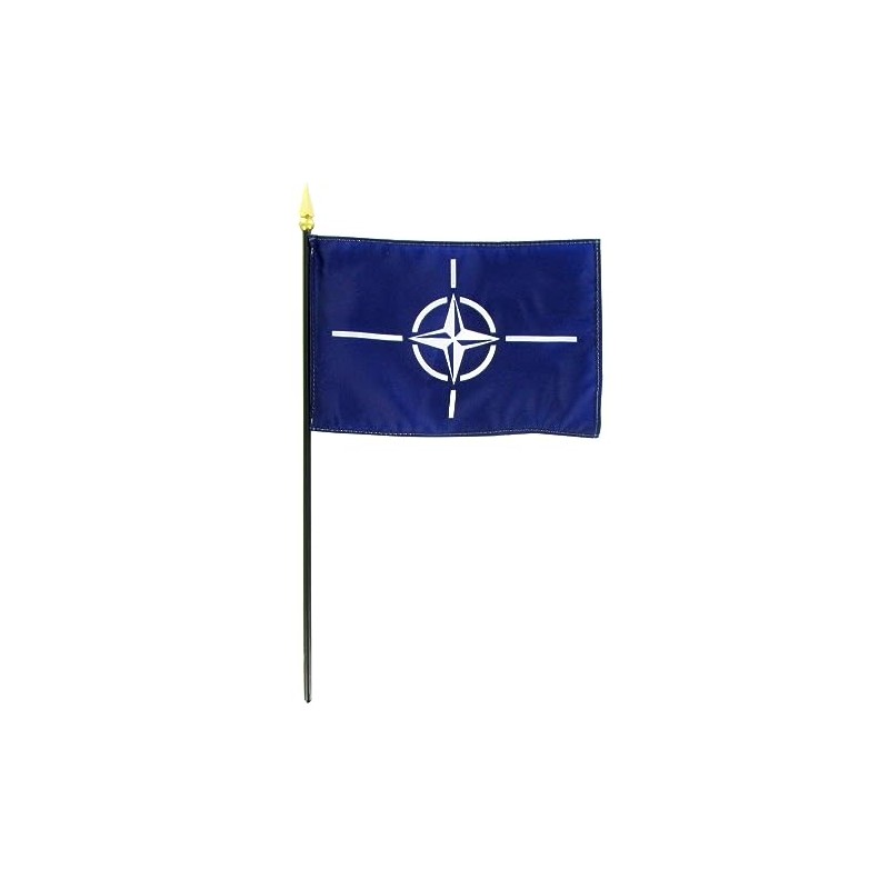 NATO Flag Rayon On Staff 4 in. x 6 in.