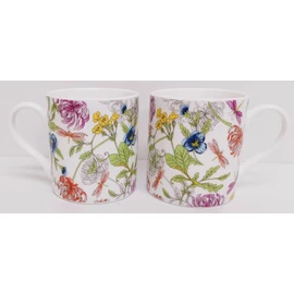 Rainbow Decors Japanese Garden & Dragonflies Mugs Set of 4 Fine Bone China 9 oz Balmoral Floral Cups Hand Decorated in UK