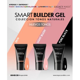 LEGACY NAILS SMART BUILDER GEL 1oz - Odor-Less, Full-Color Coverage, Advanced Viscosity Formula, Perfect for Sculpting Nail Extensions (Skin)