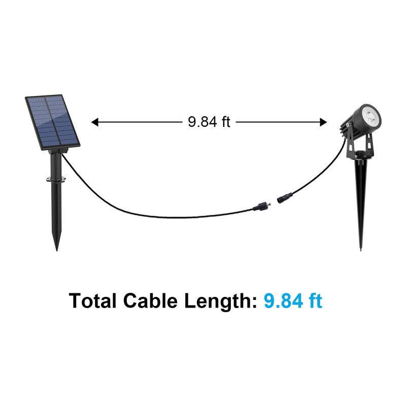 APONUO Metal Solar Spot Lights Outdoor with 9.8ft Cable Solar