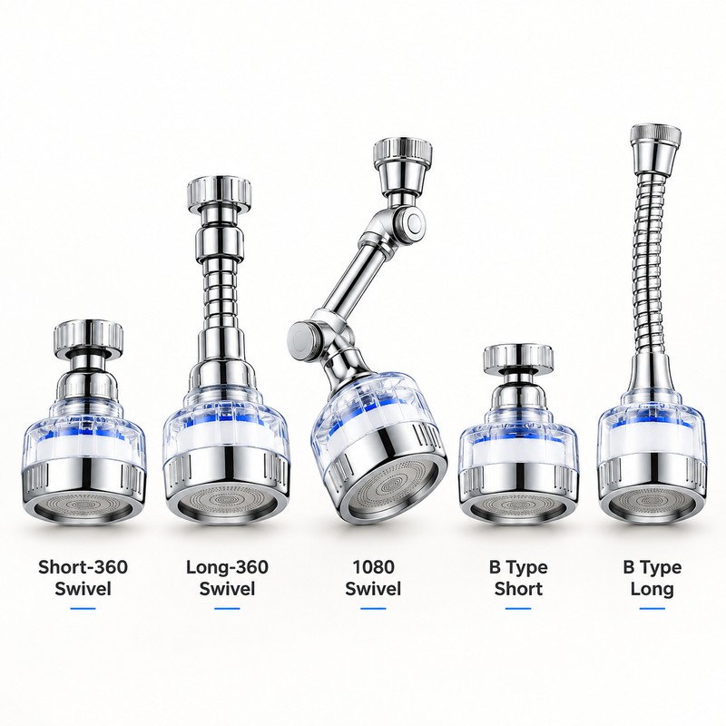 360° Swivel Faucet Aerator Extender for Kitchen Sink – Rotating