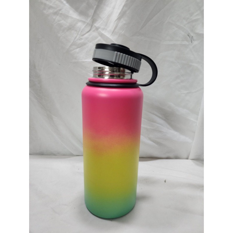 AGH 32oz Stainless Steel Insulated Leak-proof Water Bottle Thermos, Rainbow