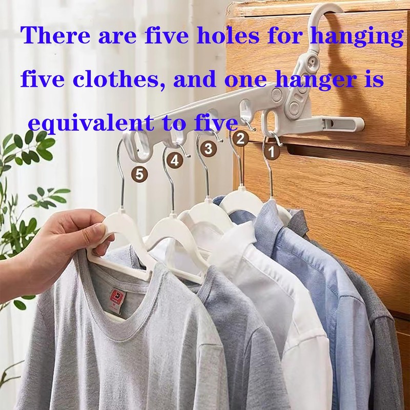 MINGKAI 3pcs Multi-Functional Five Hole Hook Folding Clothes Hanger for