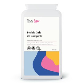 Probio Cult-20 120 Vegan Capsules 20 Billion cfu | 6 Strain Active Bacterial Cultures | Targeted Release | Acidophilus | Bifidobacterium | Streptococcus Thermophilus | UK Manufactured