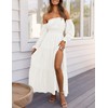 ZESICA Women's 2025 Boho Sexy Off Shoulder Long Sleeve Smocked