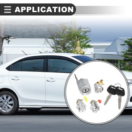 Motoforti Ignition Switch Lock Cylinder, for Toyota Pickup 1989-1995, 69058-60041, Metal, Silver Tone, Bronze Tone, 1 Set