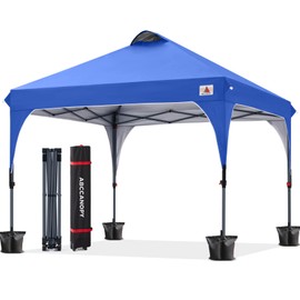 ABCCANOPY Outdoor Pop up Canopy Tent, 8x8 Instant Portable Canopy for Camping, Beach, Backyard, Sapphire Blue