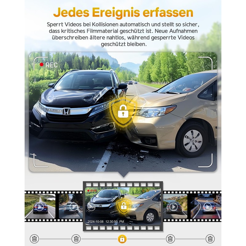 GKU 4K Dash Cam Car, Dash Cam for the Front,