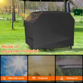 BBQ Grill Cover Outdoor Waterproof Barbecue Grill Cover Dustproof Rip-Proof Anti-UV Grill Protective Covers 210D Oxford Cloth Gas Grill Cover for Outdoor Grill Oven Scooter Wheelchair(145x61x117cm)