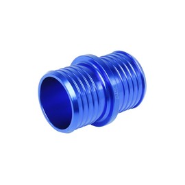 HPS AHU-100-BLUE 1" Billet 6061 Aluminum Joiner Hose Union Connector, 2" Length, Blue, 25mm OD