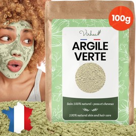 Green Clay Powder 100g - Acne Face Mask - Natural Face Care - Montmorillonite Surfine - Cleansing Face Mask for Men and Women