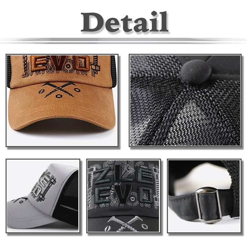 White Fang CA747 Mesh Cap, English Letters, Logo Hat, Running,