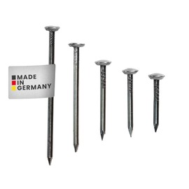 RIKAMA® 100 Picture Nails, Silver with Holder, Mix of 100, Steel Nails for Use on Concrete, Brick, Plaster & Wood, Hardened Steel Nails Hanging, Made in Germany