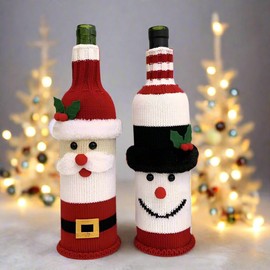 fonefunshop Festive Father Christmas & Snowman Bottle Cover