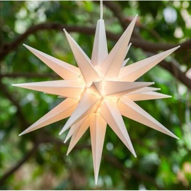 Elf Logic 21" Large Warm White LED Moravian Star -
