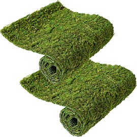 Jutom 2 Rolls Dried Moss Table Runner Sheet Moss Roll Preserved Moss Mat Artificial Green Moss Tabletop Decoration 12 x 40 Inch Dried Moss for Crafts Party Wedding Garden Decor