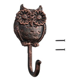 Coat Hook Hat Hook Vintage Wrought Iron Wall Mounted Screws Included Wall Hook (Owl)