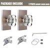 HIEMEY Crystal Glass Dummy Door Knob Interior, Brushed Satin Nickel