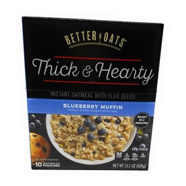 Better Oats, Blueberry Muffin Instant Oats, 15.1oz Box (Pack of 3)