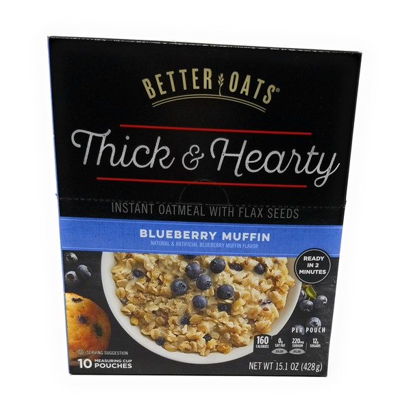 Better Oats, Blueberry Muffin Instant Oats, 15.1oz Box (Pack of 3)