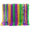 Becfupo 150 Pcs Metallic Mardi Gras Beaded Necklaces Bulk, Purple,
