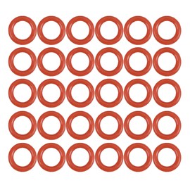 Ofowin [30 Pcs] Silicone O-Rings Red 6.5mm OD 3.5mm ID 1.5 mm Width, Metric VMQ Sealing Gasket for Cup Lids, Coffee Maker, Brewing Fitting, Washer, Filter, Pump, Plumbing, Hose, Gauge, Auto, Machine