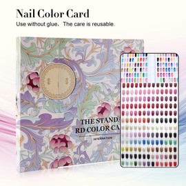 DEWIN Nail Art Display, Stand Inlays, Nail Colour Display Chart, Book, Nail Polish Gel Colour Display, Card Nail Art Display Board with 120 Rooms for Storing Nail Tips (01)