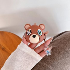 QYFZXLV Earbuds Case for AirPods pro 3 for Girls Boys Kids,Cute Cartoon Popular Bear Design Silicone Headphone Cover with Hook for Airpods pro 3rd Generation (2025)