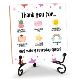 Thank You Gifts for Women Men - Inspirational Wood Plaque with Stand - Appreciation Gifts for Teacher Mom Dad - Wooden Decor for Home Office Living Room - C13